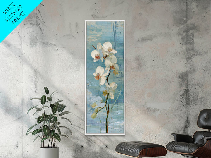 White Orchid on Stone Background Canvas Print, Dental Office Art, Art Print, Office Decor, Fine Art, Calm, Unique Wall Art, DOA-1x3-72