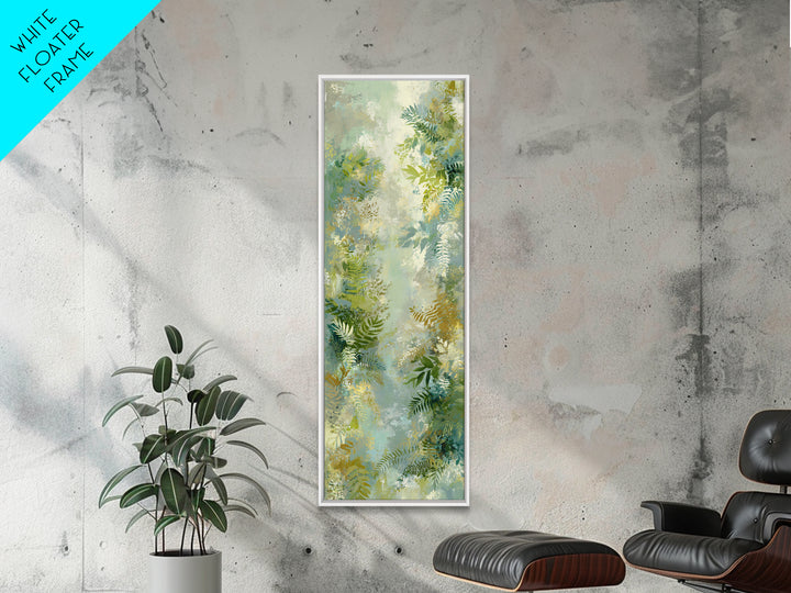 Botanical Fern Study Framed Canvas Print, Dental Office Art, Room Decor, Office Decor, Oil Painting, Calm, Minimalist Wall Art, DOA-1x3-79
