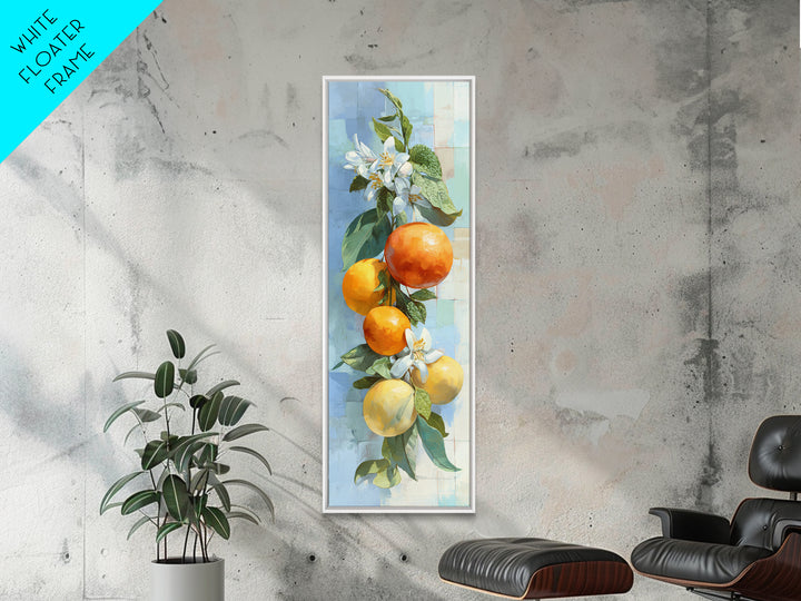 Fresh Citrus and Mint Still Life Framed Canvas Print, Dental Office Art, Office Decor, Oil Painting, Calm, Medical Art, DOA-1x3-91