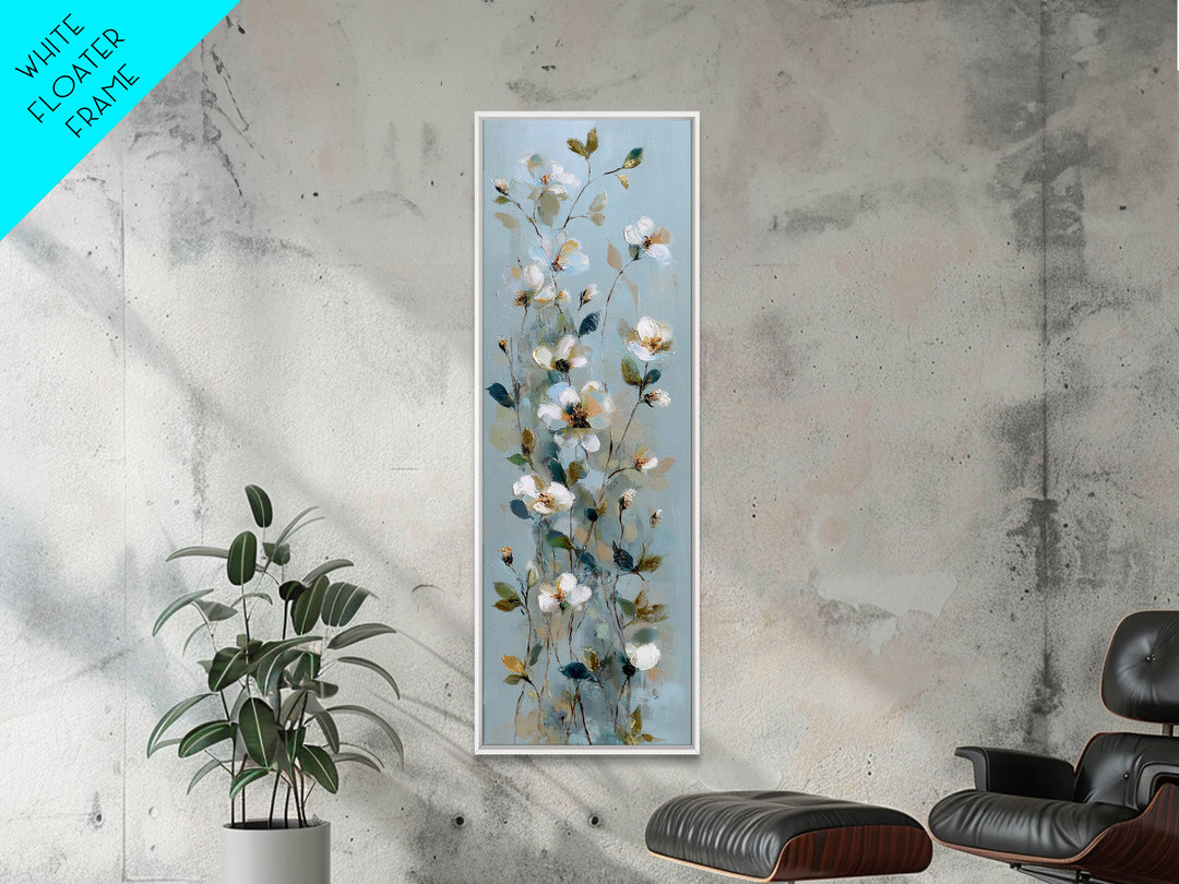 Sterile Modern Floral Painting Canvas Print, Dental Office Art, Office Decor, Oil Painting, Calm, Medical Office Decor, DOA-1x3-95