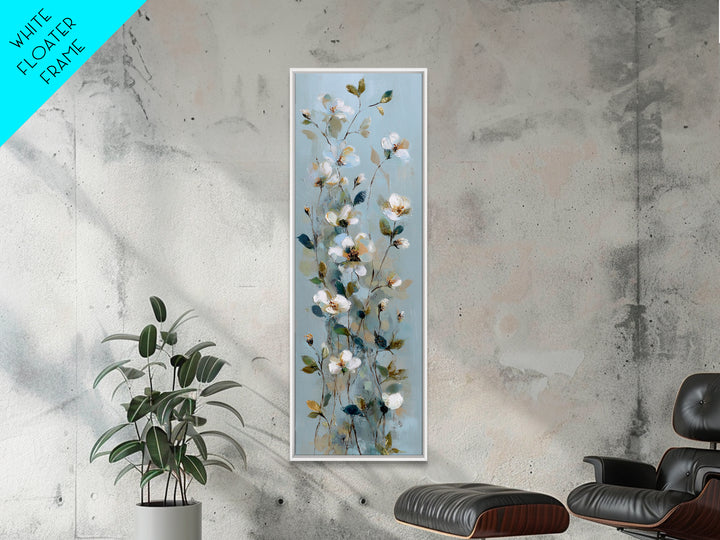Sterile Modern Floral Painting Canvas Print, Dental Office Art, Office Decor, Oil Painting, Calm, Medical Office Decor, DOA-1x3-95