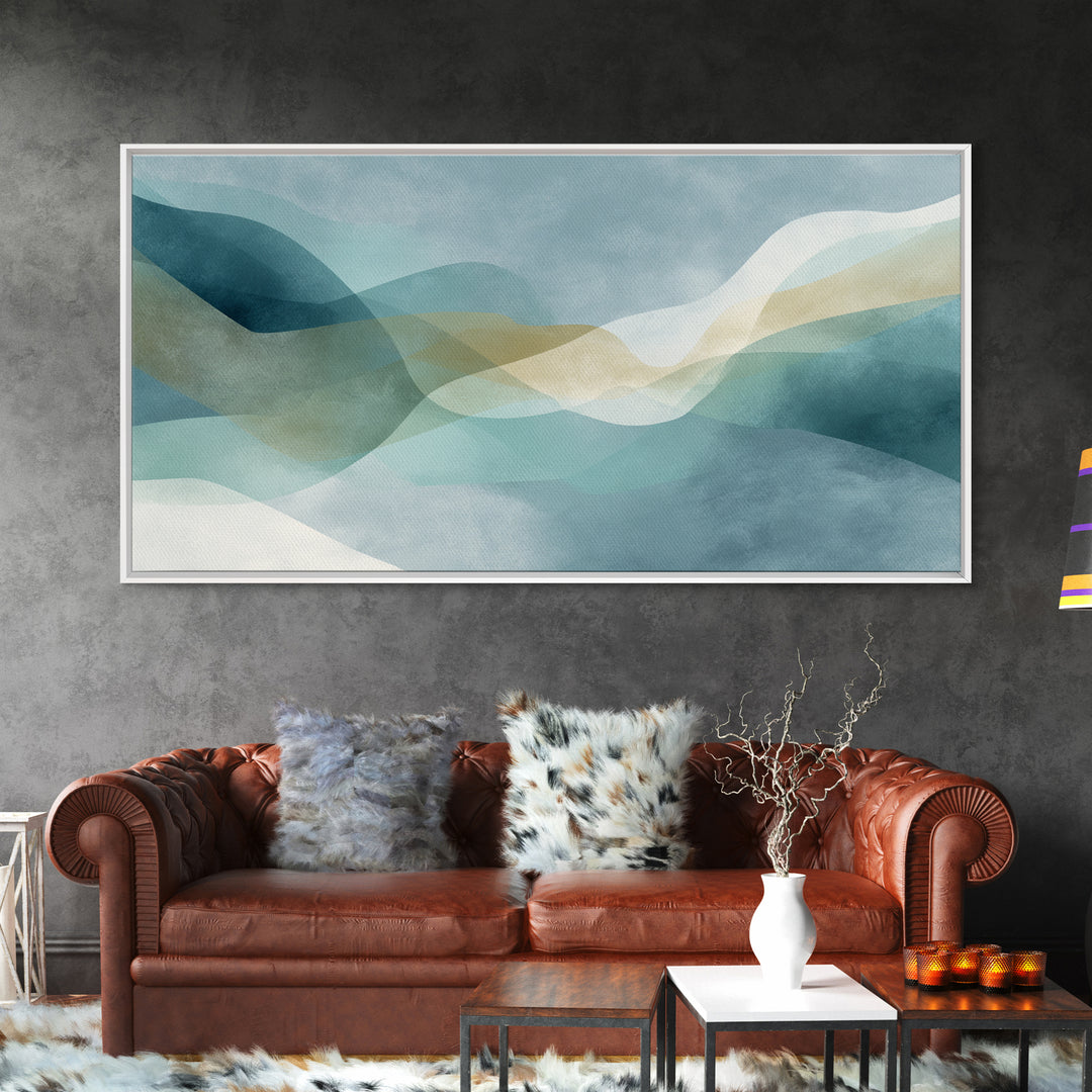 Minimal Smile Curve Abstract Framed Canvas Print, Dental Office Art, Neutral Decor, Office Decor, Fine Art, Calm, Wall Art, DOA-2x1-1