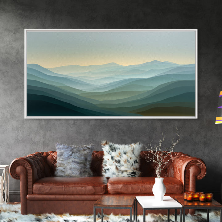Soft Gradient Sunrise Framed Canvas Print, Dental Office Art, Neutral Decor, Office Decor, Fine Art, Calm, Wall Art, Poster, DOA-2x1-16