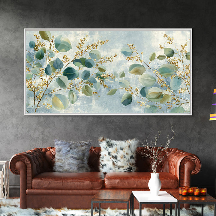 Soft Botanical Eucalyptus Print for Clean Atmosphere Canvas Print, Dental Office Art, Wall Art, Office Decor, Calm, DOA-2x1-23