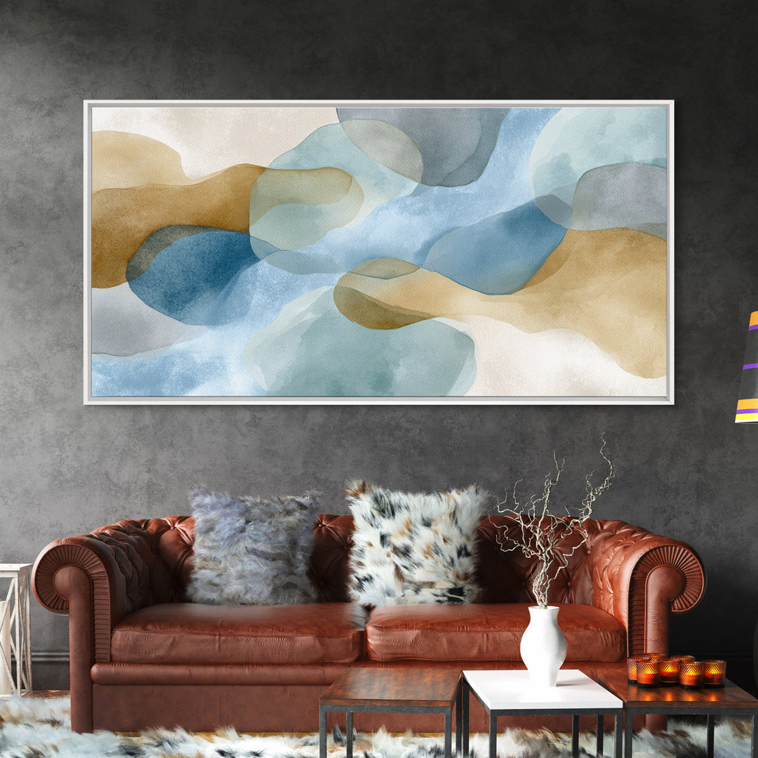 Minimal Smile Curve Abstract Framed Canvas Print, Dental Office Art, Neutral Decor, Office Decor, Fine Art, Calm, Wall Art, DOA-2x1-25