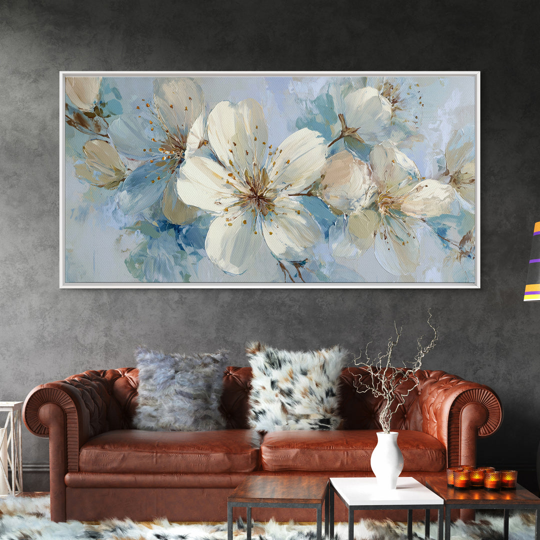 Sterile Modern Floral Painting Canvas Print, Dental Office Art, Decor, Office Decor, Fine Art, Calm, Digital Artwork, DOA-2x1-31