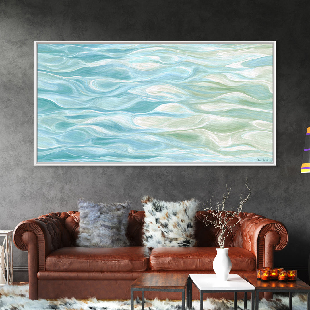 Abstract Water Ripple Pattern Framed Canvas Print, Dental Office Art, Medical Office Art, Office Decor, Abstract Art, Calm, DOA-2x1-33