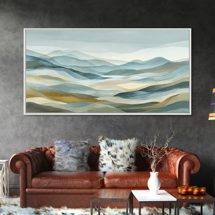 Clean Geometric Art Canvas Print, Dental Office Art, Statement Artwork, Office Decor, Fine Art, Calm, Printable Wall Art, DOA-2x1-4