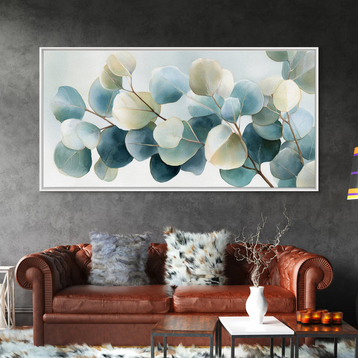 Soft Botanical Eucalyptus Print for Clean Atmosphere Canvas Print, Dental Office Art, Office Wall Art, Office Decor, Calm, DOA-2x1-47