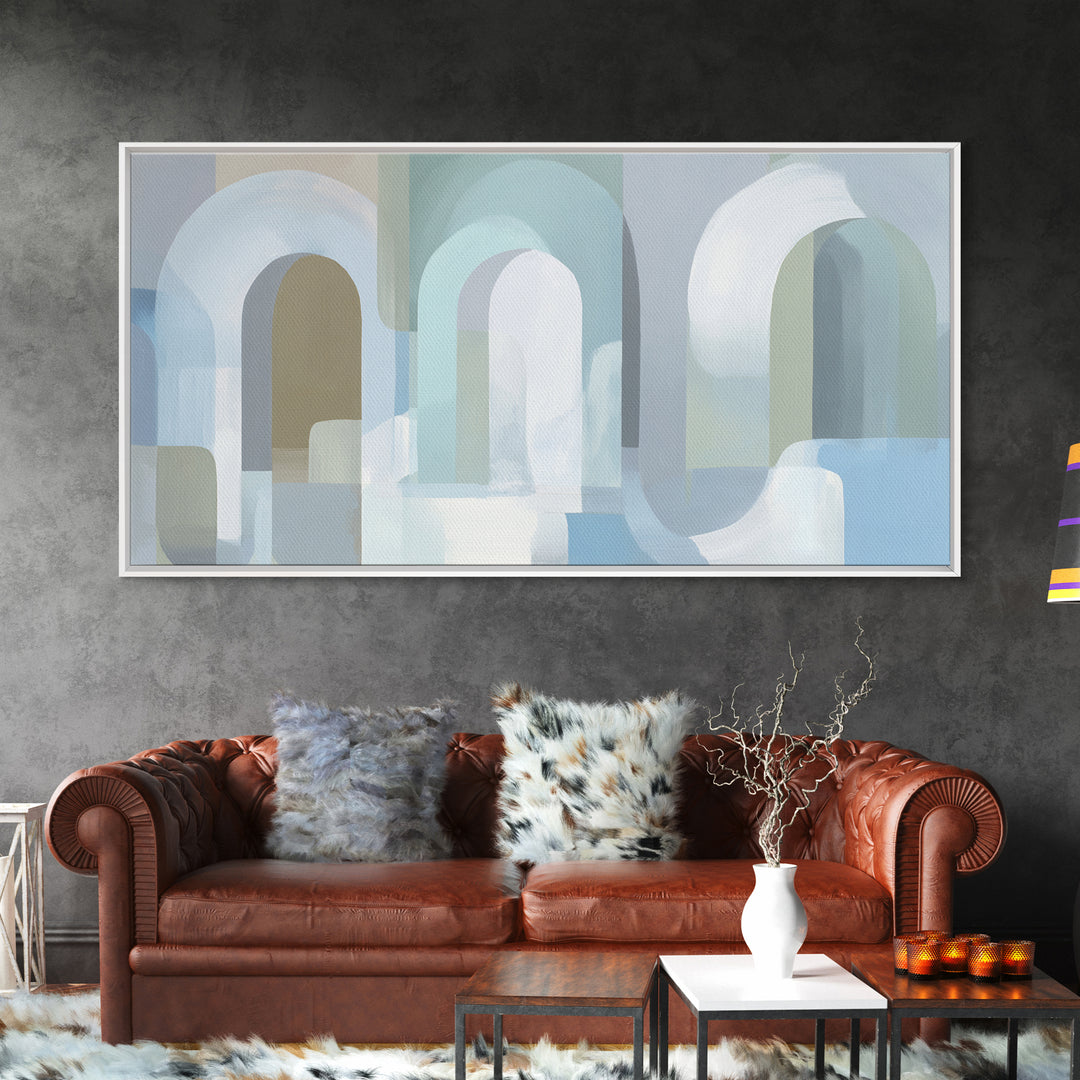 Light Scandinavian Abstract Arches Canvas Print, Dental Office Art, Statement Artwork, Office Decor, Abstract Art, Calm, DOA-2x1-61