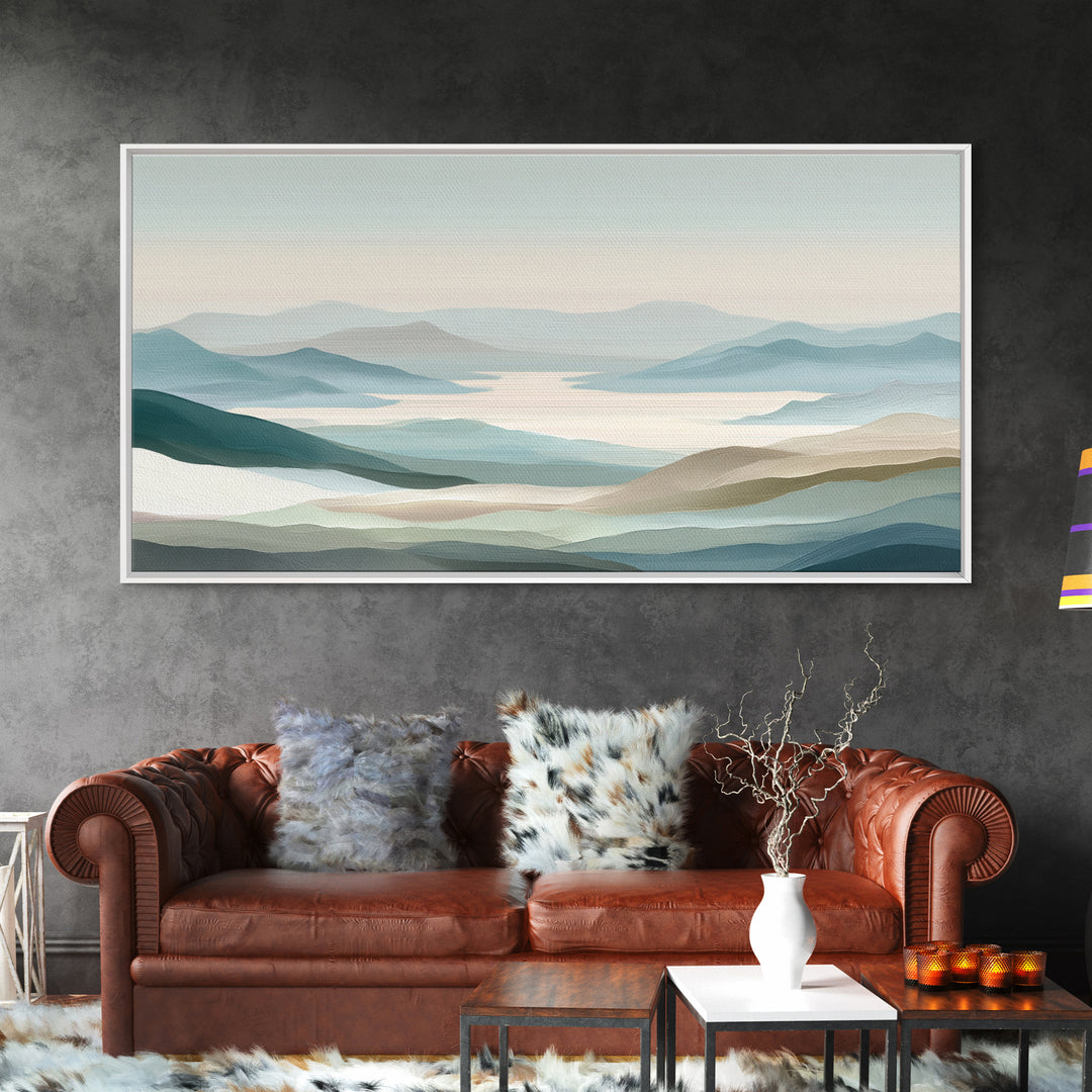 Soft Gradient Sunrise Canvas Print, Dental Office Art, Digital Print, Office Decor, Fine Art, Calm, Medical Office Decor, DOA-2x1-64