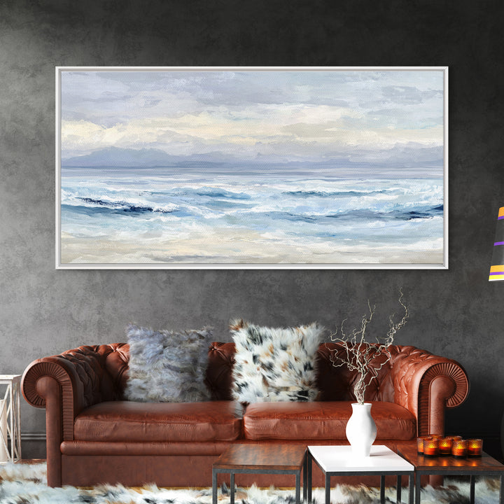 Calming Abstract Ocean Waves Canvas Print, Dental Office Art, Minimalist Decor, Office Decor, Calm, Motivational Poster, DOA-2x1-69