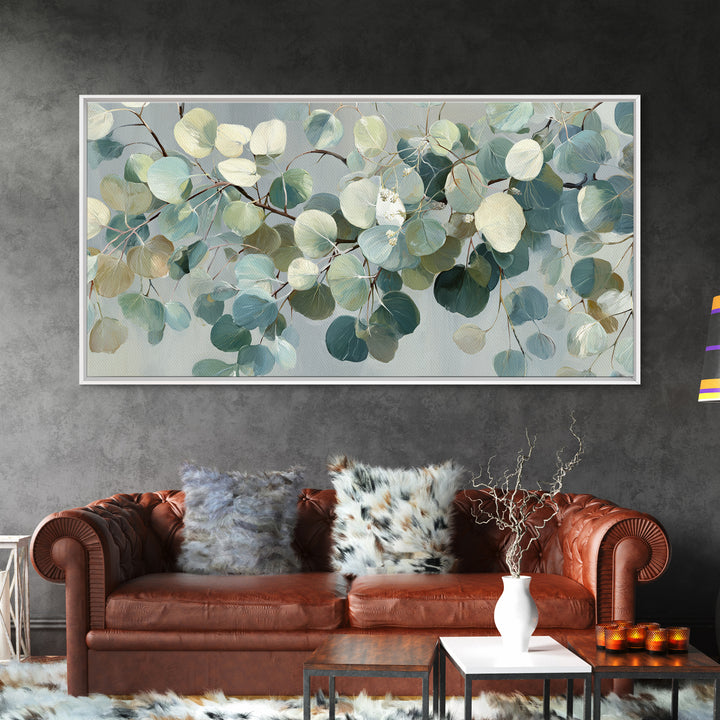 Soft Botanical Eucalyptus Print for Clean Atmosphere Canvas Print, Dental Office Art, Medical Office Decor, Office Decor, Calm, DOA-2x1-71
