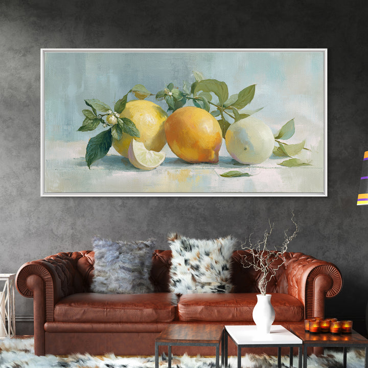 Fresh Citrus and Mint Still Life Framed Canvas Print, Dental Office Art, Medical Office Art, Office Decor, Fine Art, Calm, DOA-2x1-75