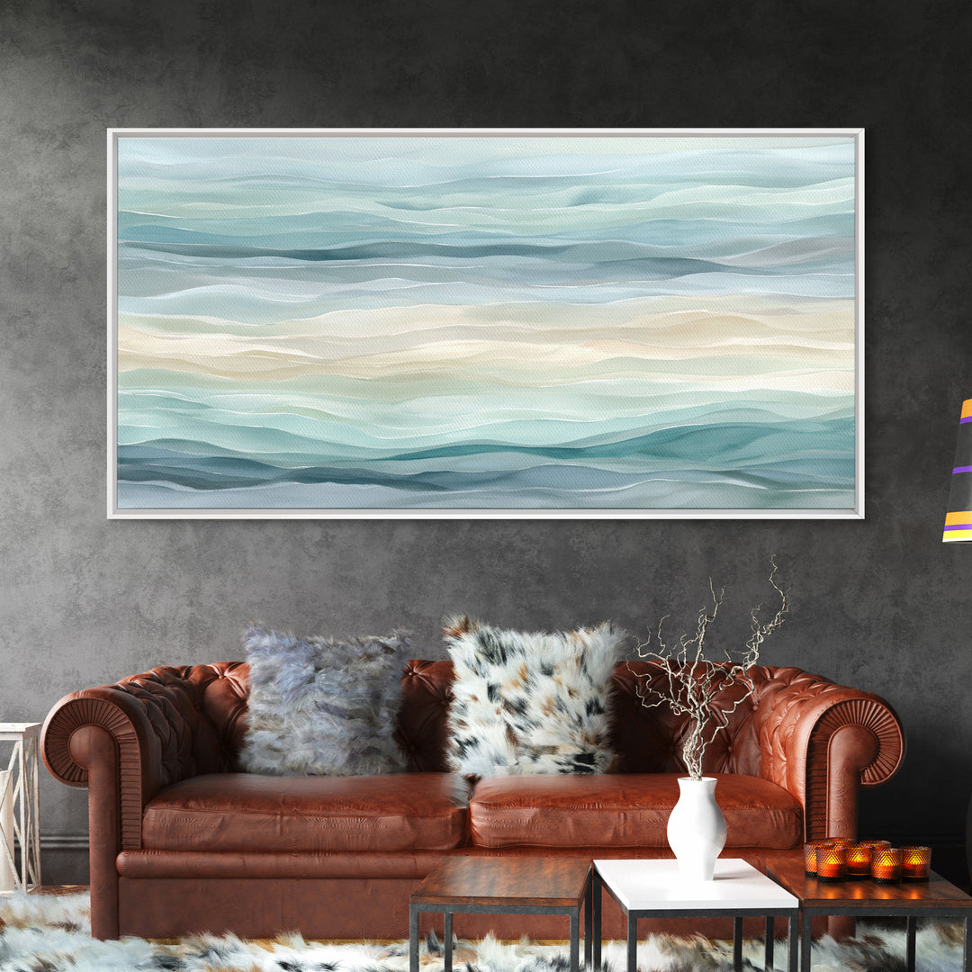 Abstract Water Ripple Pattern Framed Canvas Print, Dental Office Art, Room Decor, Office Decor, Abstract Art, Calm, DOA-2x1-81