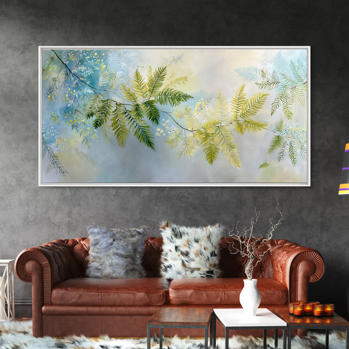 Botanical Fern Study Framed Canvas Print, Dental Office Art, Dental Hygiene, Office Decor, Watercolor Art, Calm, DOA-2x1-87