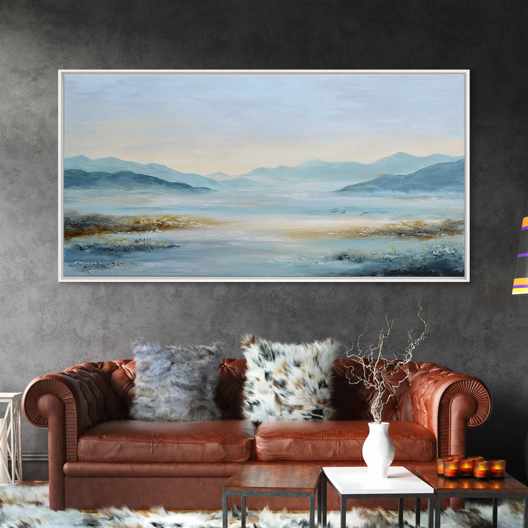 Soft Gradient Sunrise Framed Canvas Print, Dental Office Art, Motivational Poster, Office Decor, Fine Art, Calm, Dentistry Art, DOA-2x1-88