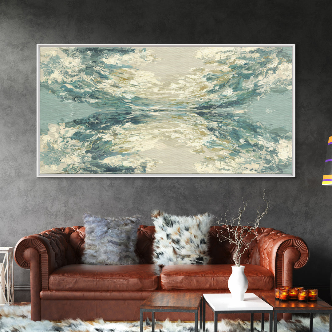 Abstract Water Ripple Pattern Framed Canvas Print, Dental Office Art, Medical Office Art, Office Decor, Abstract Art, Calm, DOA-2x1-9
