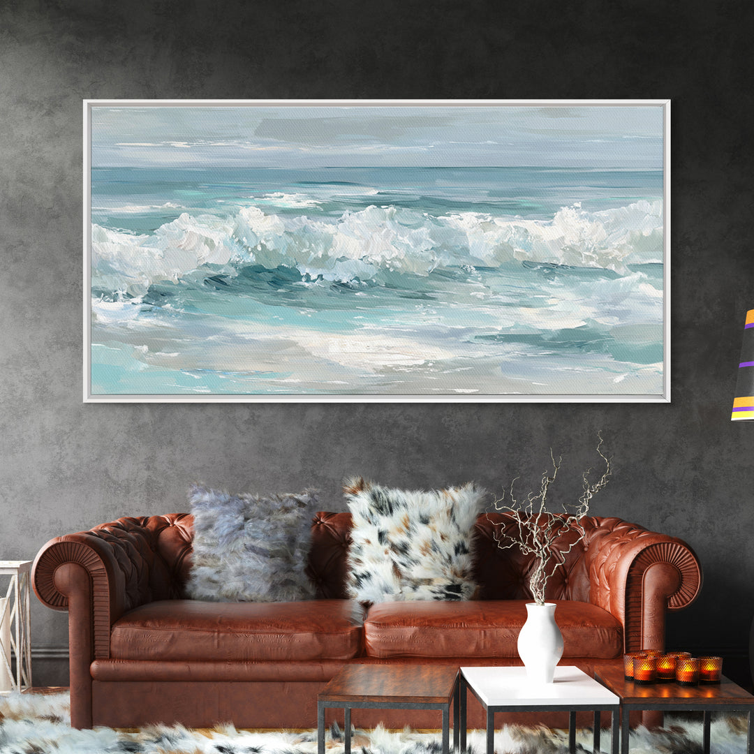 Calming Abstract Ocean Waves Canvas Print, Dental Office Art, Minimalist Decor, Office Decor, Calm, Motivational Poster, DOA-2x1-93