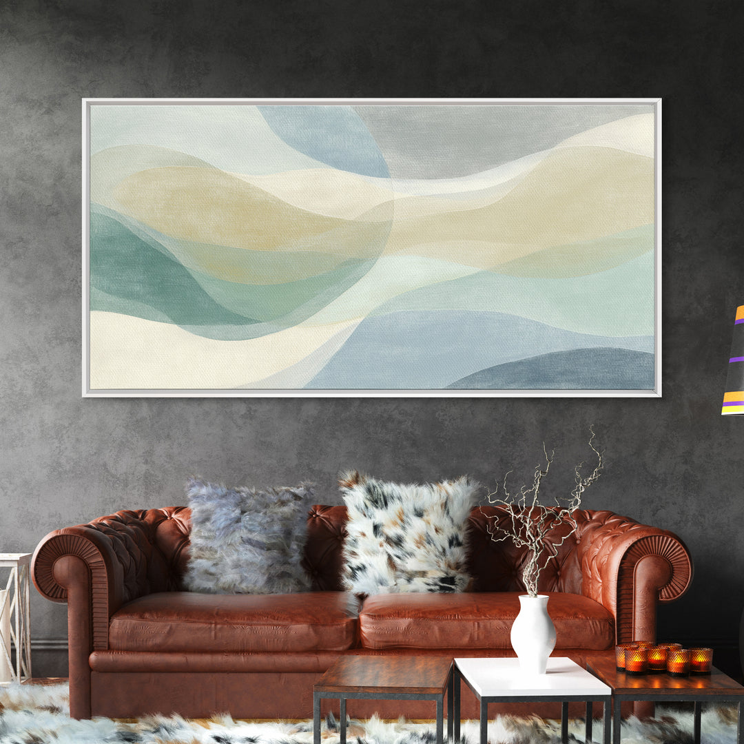 Minimal Smile Curve Abstract Framed Canvas Print, Dental Office Art, Contemporary Art, Office Decor, Abstract Art, Calm, DOA-2x1-97