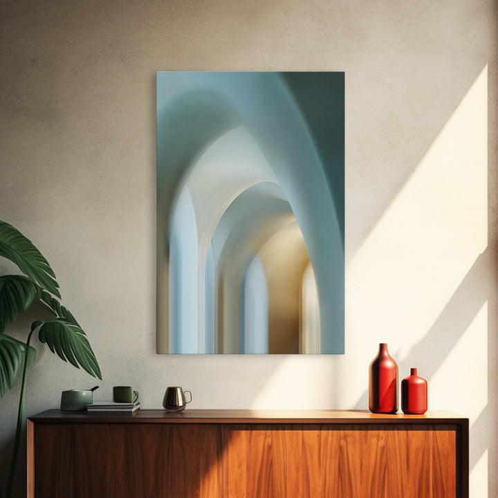 Light Scandinavian Abstract Arches Framed Canvas Print, Dental Office Art, Home Decor, Office Decor, Fine Art, Calm, DOA-2x3-1