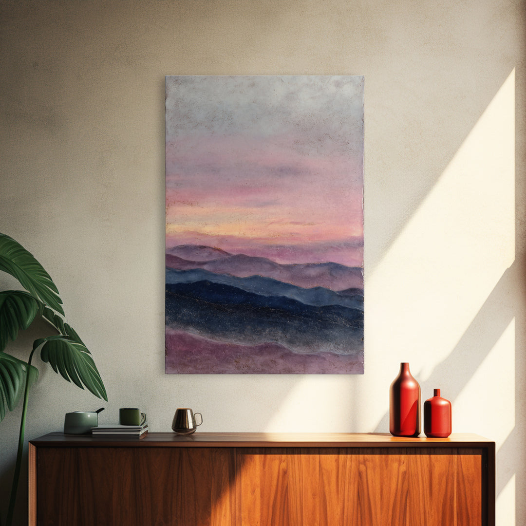 Soft Gradient Sunrise Framed Canvas Print, Dental Office Art, Dental Assistant, Office Decor, Fine Art, Calm, Gallery Decor, DOA-2x3-100