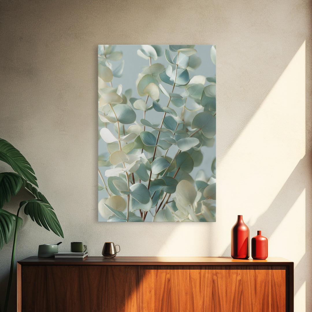 Soft Botanical Eucalyptus Print for Clean Atmosphere Canvas Print, Dental Office Art, Room Decor Aesthetic, Office Decor, Calm, DOA-2x3-11