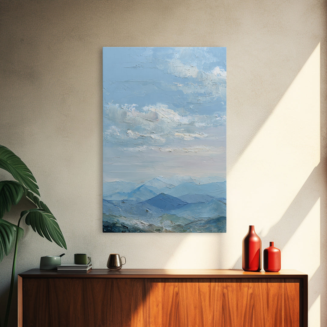 Gentle Mountain Landscape Framed Canvas Print, Dental Office Art, Dentist Art, Office Decor, Fine Art, Calm, Luxury Decor, DOA-2x3-12