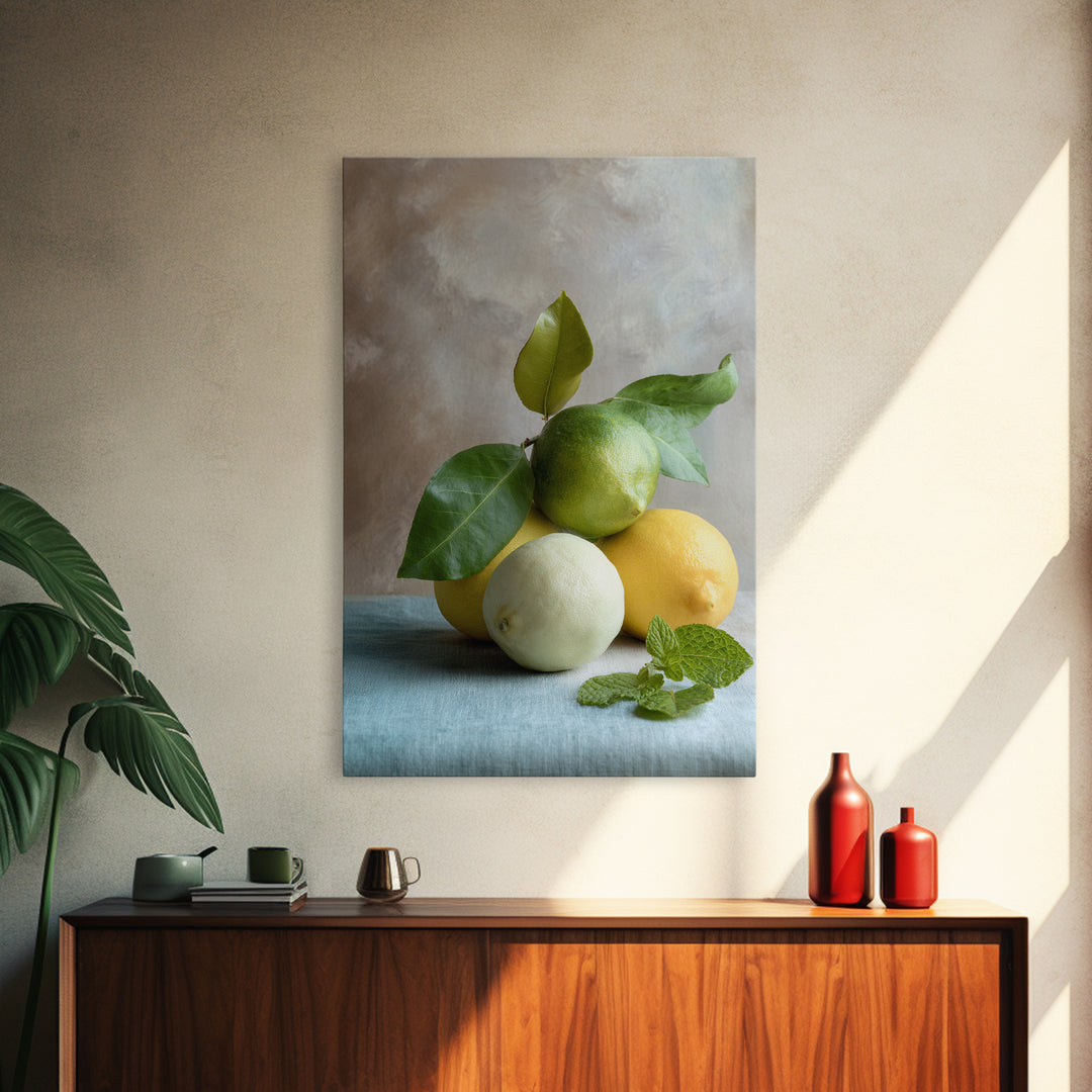 Fresh Citrus and Mint Still Life Canvas Print, Dental Office Art, Dental, Office Decor, Calm, Tooth Art, Dentistry Art, DOA-2x3-15