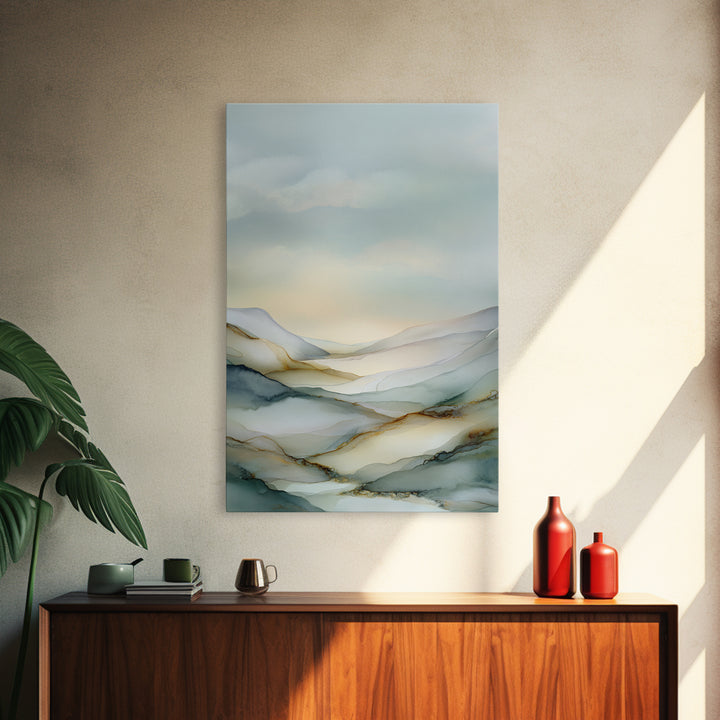 Soft Gradient Sunrise Framed Canvas Print, Dental Office Art, Textured Painting, Office Decor, Calm, Room Decor Aesthetic, DOA-2x3-28