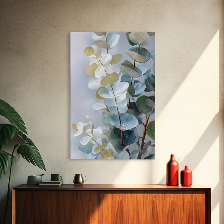 Soft Botanical Eucalyptus Print for Clean Atmosphere Canvas Print, Dental Office Art, Dental Decor, Office Decor, DOA-2x3-35