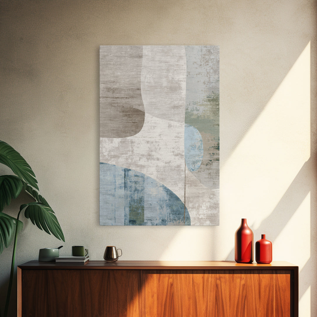 Minimal Smile Curve Abstract Framed Canvas Print, Dental Office Art, Neutral Decor, Office Decor, Abstract Art, Calm, DOA-2x3-37