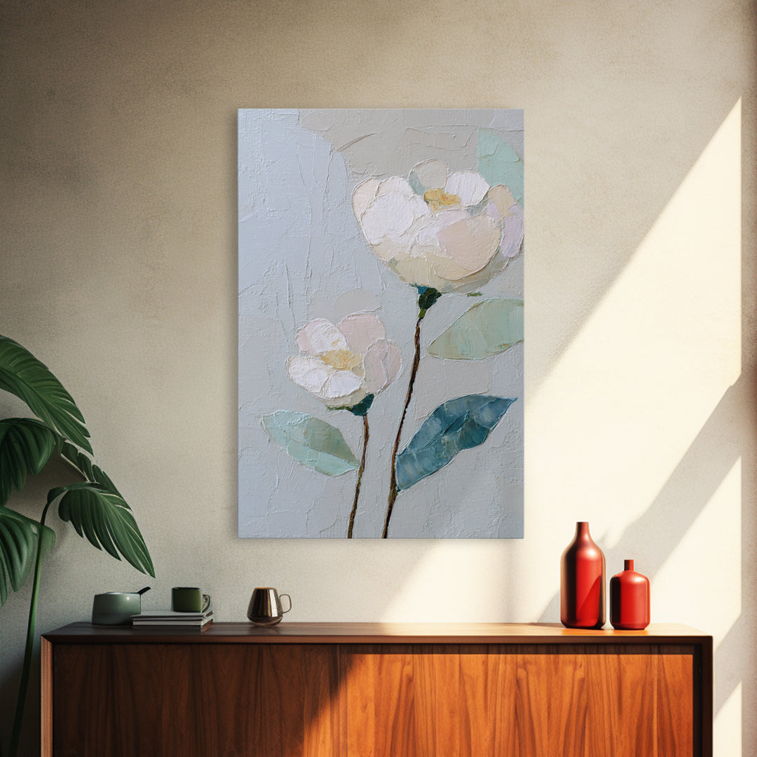 Sterile Modern Floral Painting Framed Canvas Print, Dental Office Art, Tooth Art, Office Decor, Fine Art, Calm, Modern Decor, DOA-2x3-43