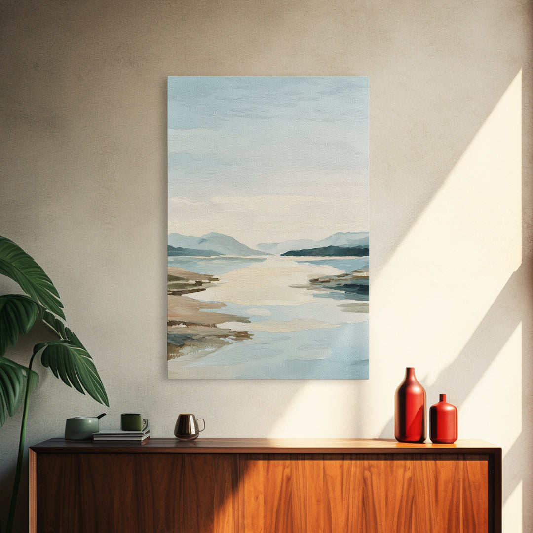 Sunlit Lake with Calming Reflections Framed Canvas Print, Dental Office Art, Dentistry Art, Office Decor, Fine Art, Calm, DOA-2x3-47