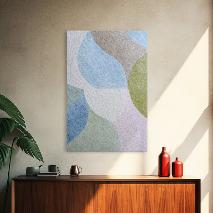 Simple Rainbow Pastel Shapes for Children Canvas Print, Dental Office Art, Gallery Decor, Office Decor, Abstract Art, Calm, DOA-2x3-5