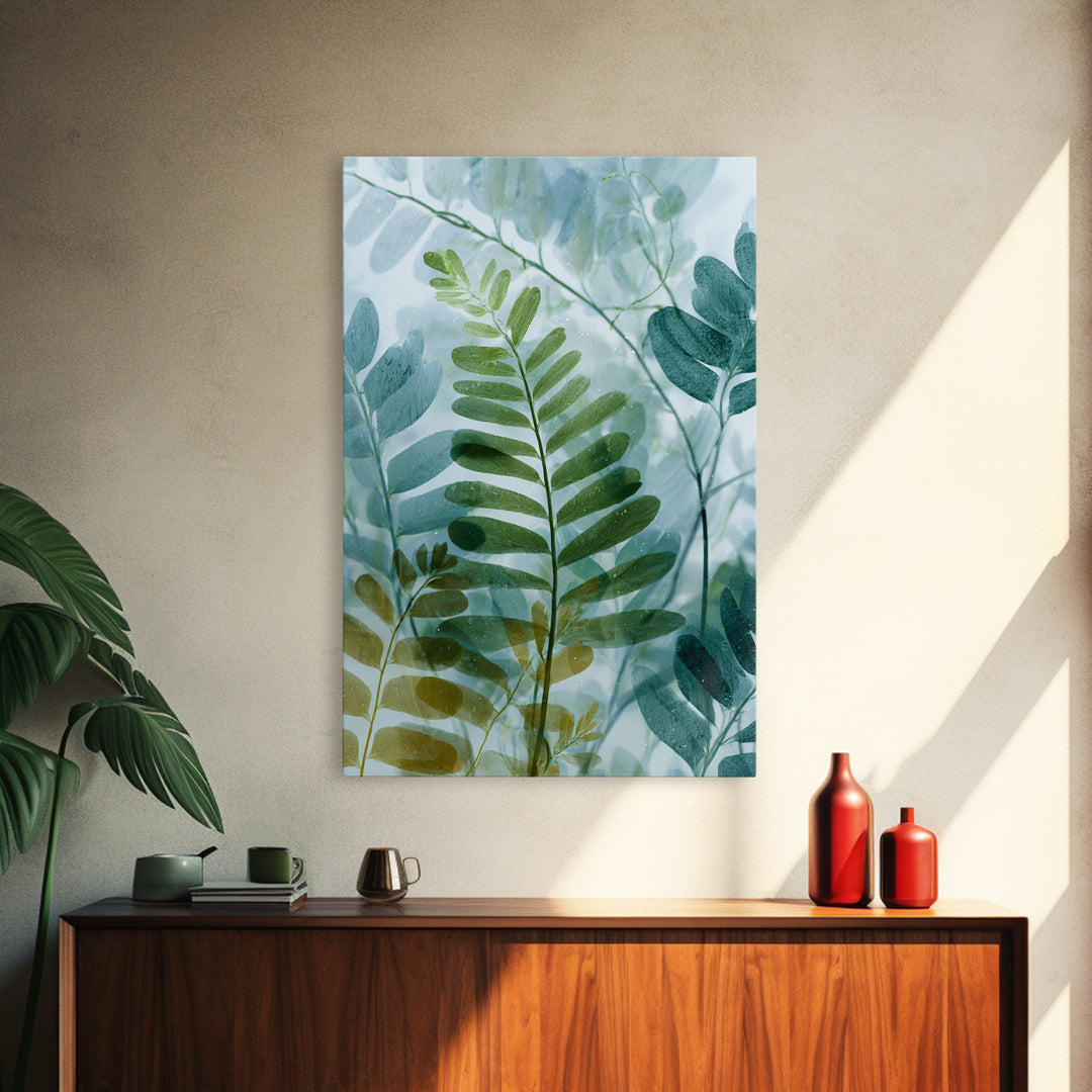 Botanical Fern Study Framed Canvas Print, Dental Office Art, Medical Decor, Office Decor, Fine Art, Calm, Home Decor, DOA-2x3-51