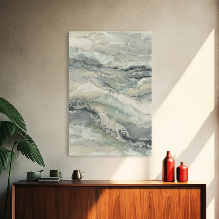 Clean Marble Texture Framed Canvas Print, Dental Office Art, Digital Artwork, Office Decor, Abstract Art, Calm, Dentist Art, DOA-2x3-56