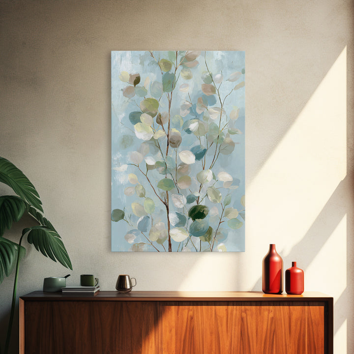Soft Botanical Eucalyptus Print for Clean Atmosphere Canvas Print, Dental Office Art, Dental Gift, Office Decor, Calm, DOA-2x3-59