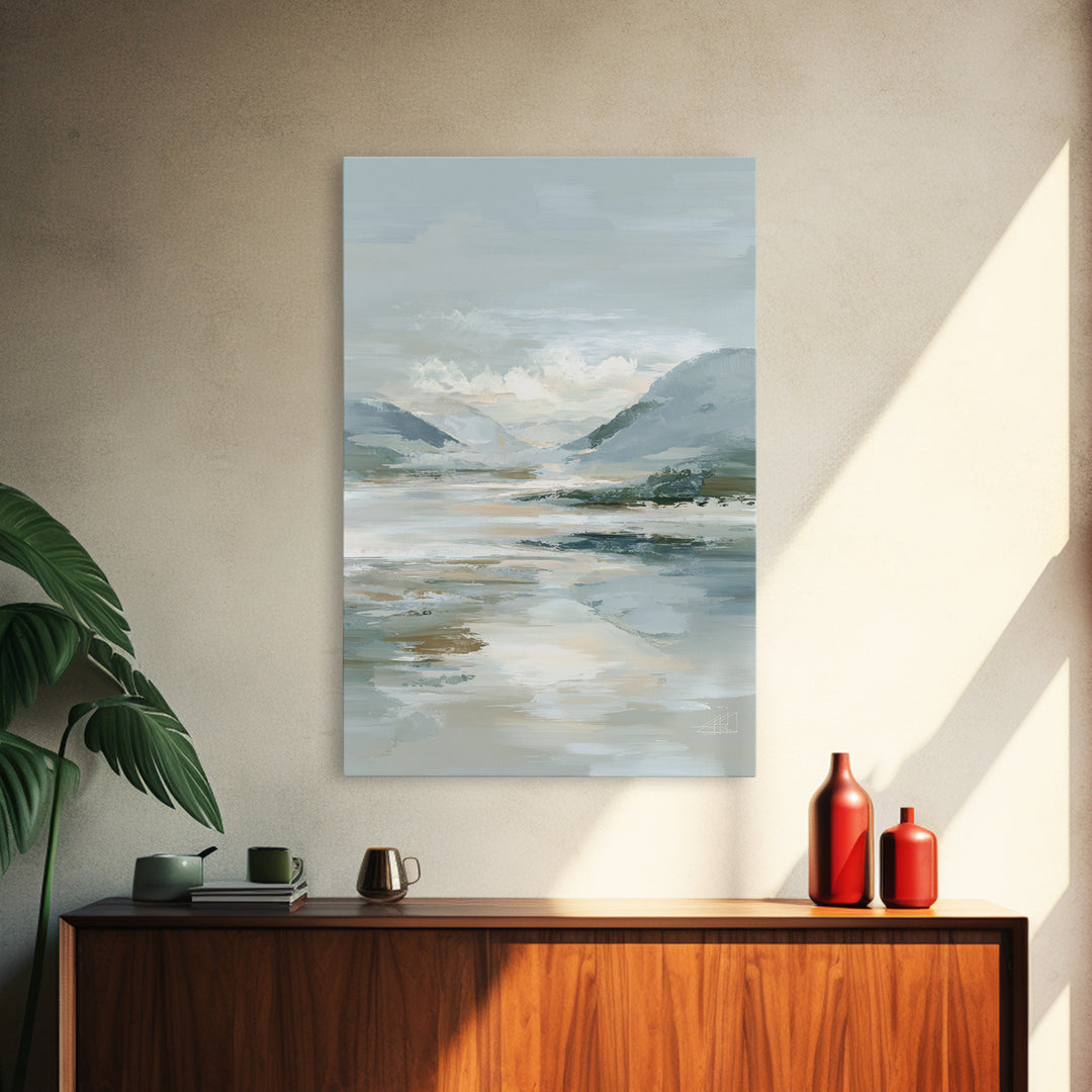 Gentle Mountain Landscape Framed Canvas Print, Dental Office Art, Dentist Art, Office Decor, Fine Art, Calm, Luxury Decor, DOA-2x3-60