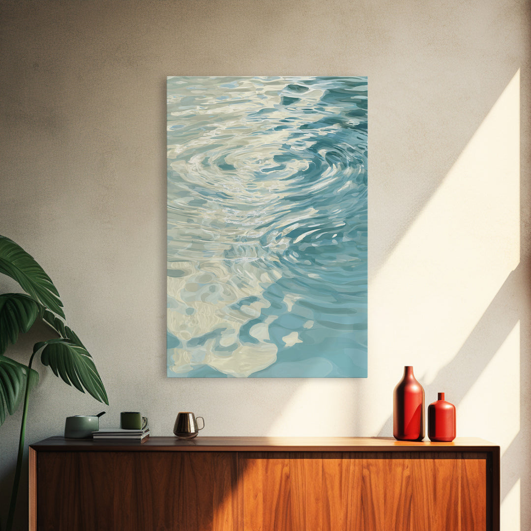 Abstract Water Ripple Pattern Framed Canvas Print, Dental Office Art, Room Decor, Office Decor, Abstract Art, Calm, DOA-2x3-69