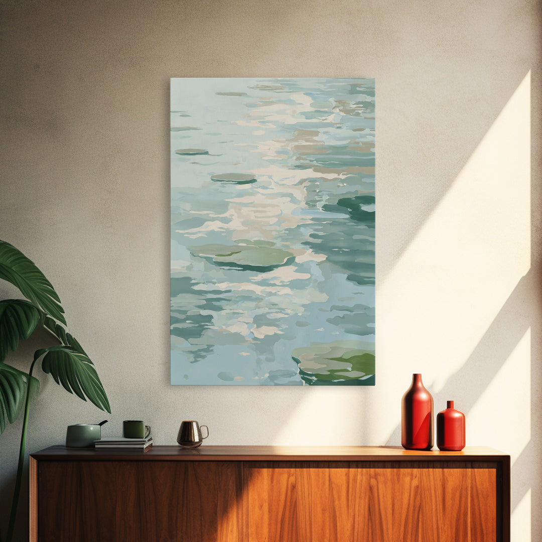 Sunlit Lake with Calming Reflections Canvas Print, Dental Office Art, Dental Office, Office Decor, Oil Painting, Calm, DOA-2x3-71