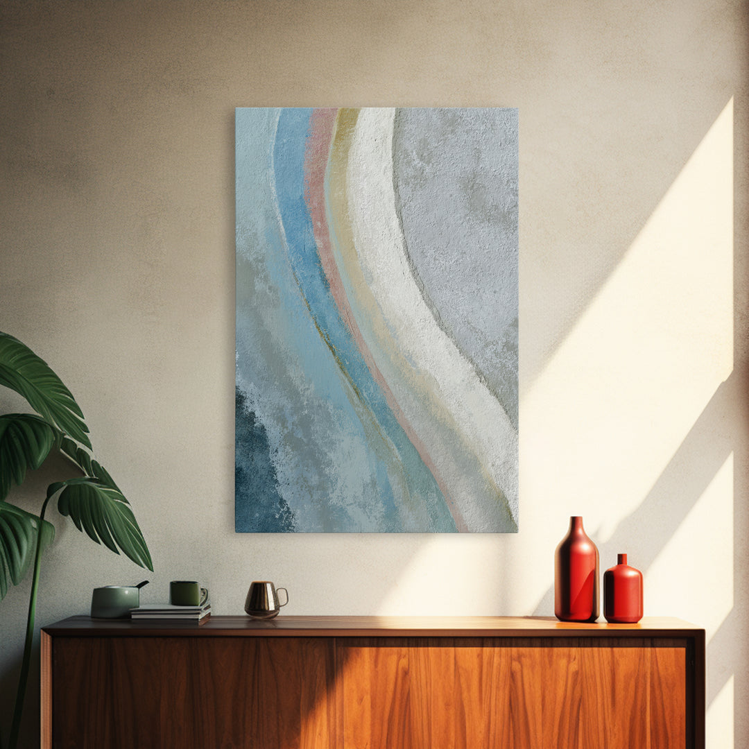 Minimal Smile Curve Abstract Framed Canvas Print, Dental Office Art, Contemporary Art, Office Decor, Calm, Dental Wall Art, DOA-2x3-85