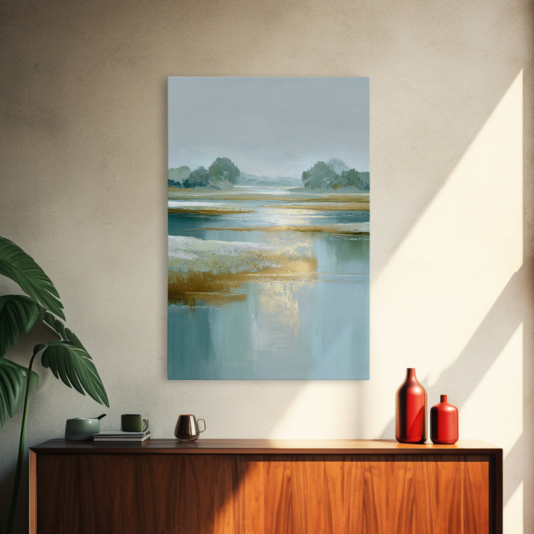 Sunlit Lake with Calming Reflections Canvas Print, Dental Office Art, Art Print, Office Decor, Fine Art, Calm, Unique Wall Art, DOA-2x3-95
