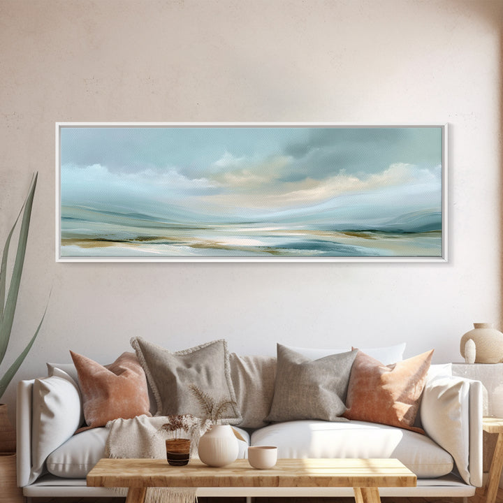 Calming Abstract Ocean Waves Framed Canvas Print, Dental Office Art, Office Decor, Calm, Medical Art, Medical Office Decor, DOA-3x1-17