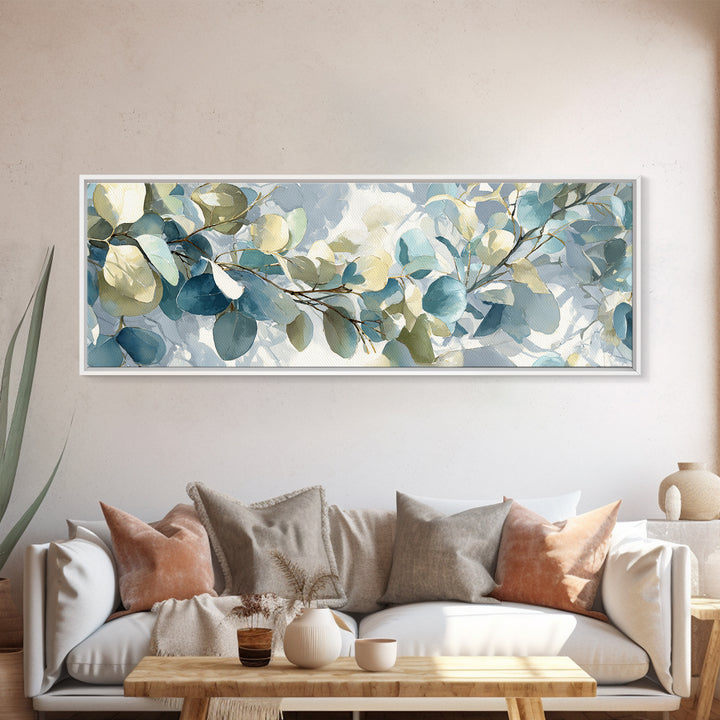 Soft Botanical Eucalyptus Print for Clean Atmosphere Canvas Print, Dental Office Art, Dental Office, Office Decor, DOA-3x1-19