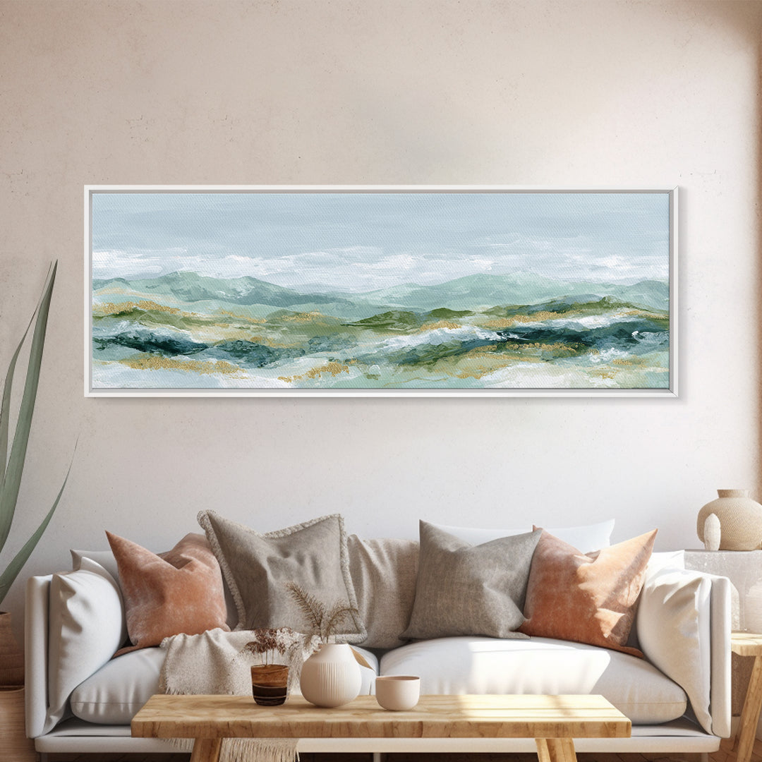 Gentle Mountain Landscape Canvas Print, Dental Office Art, Dental Hygienist, Office Decor, Oil Painting, Calm, DOA-3x1-20
