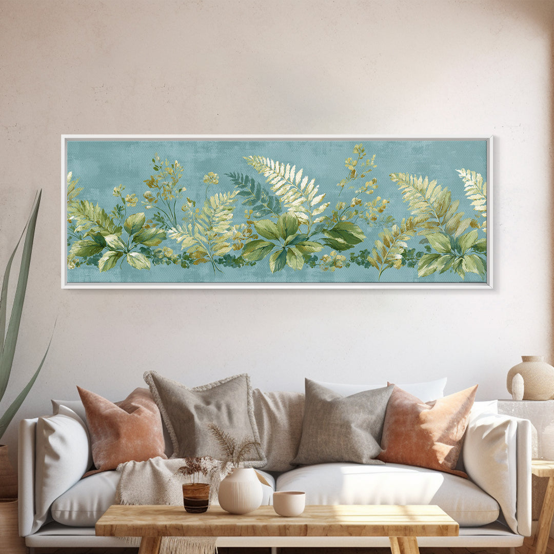 Botanical Fern Study Canvas Print, Dental Office Art, Wall Decor, Office Decor, Oil Painting, Calm, Contemporary Art, DOA-3x1-35