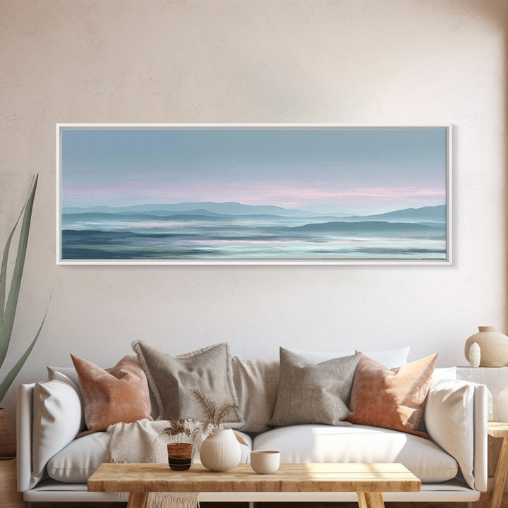 Soft Gradient Sunrise Canvas Print, Dental Office Art, Office Decor, Fine Art, Calm, Art Print, Room Decor, Textured Painting, DOA-3x1-36