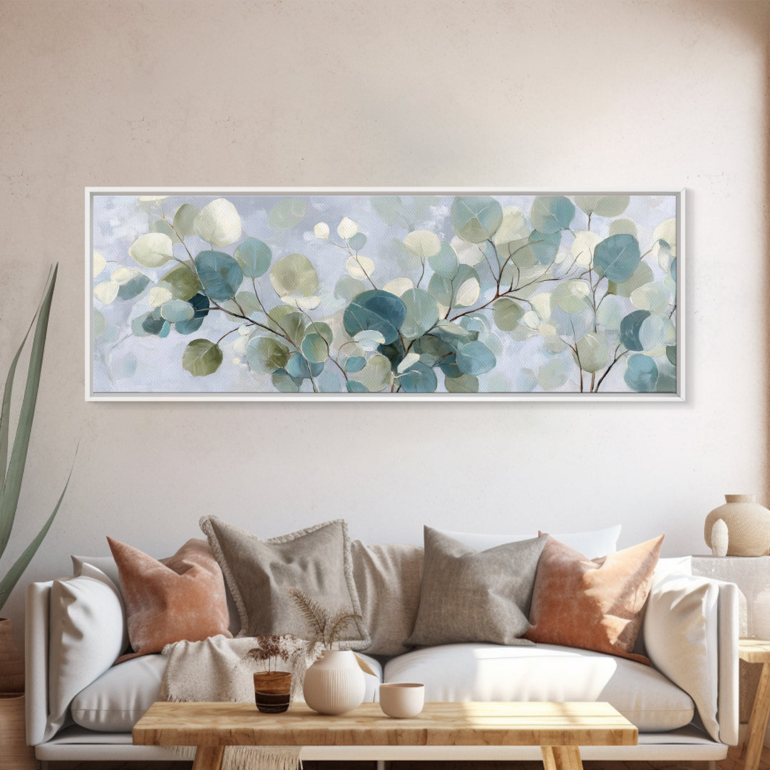 Soft Botanical Eucalyptus Print for Clean Atmosphere Canvas Print, Dental Office Art, Art Print, Office Decor, Fine Art, Calm, DOA-3x1-43