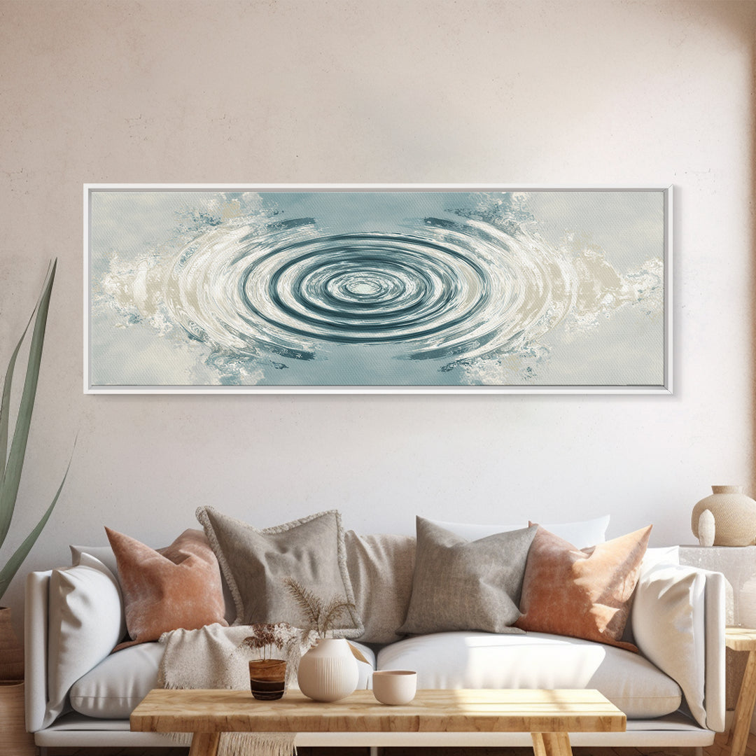Abstract Water Ripple Pattern Framed Canvas Print, Dental Office Art, Unique Wall Art, Office Decor, Calm, Dental Assistant, DOA-3x1-53